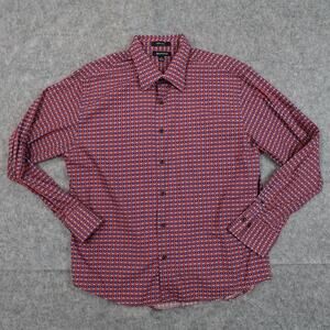 Brandini Shirt‎ Mens Extra Large Button Front All Over Medallion Pink Purple